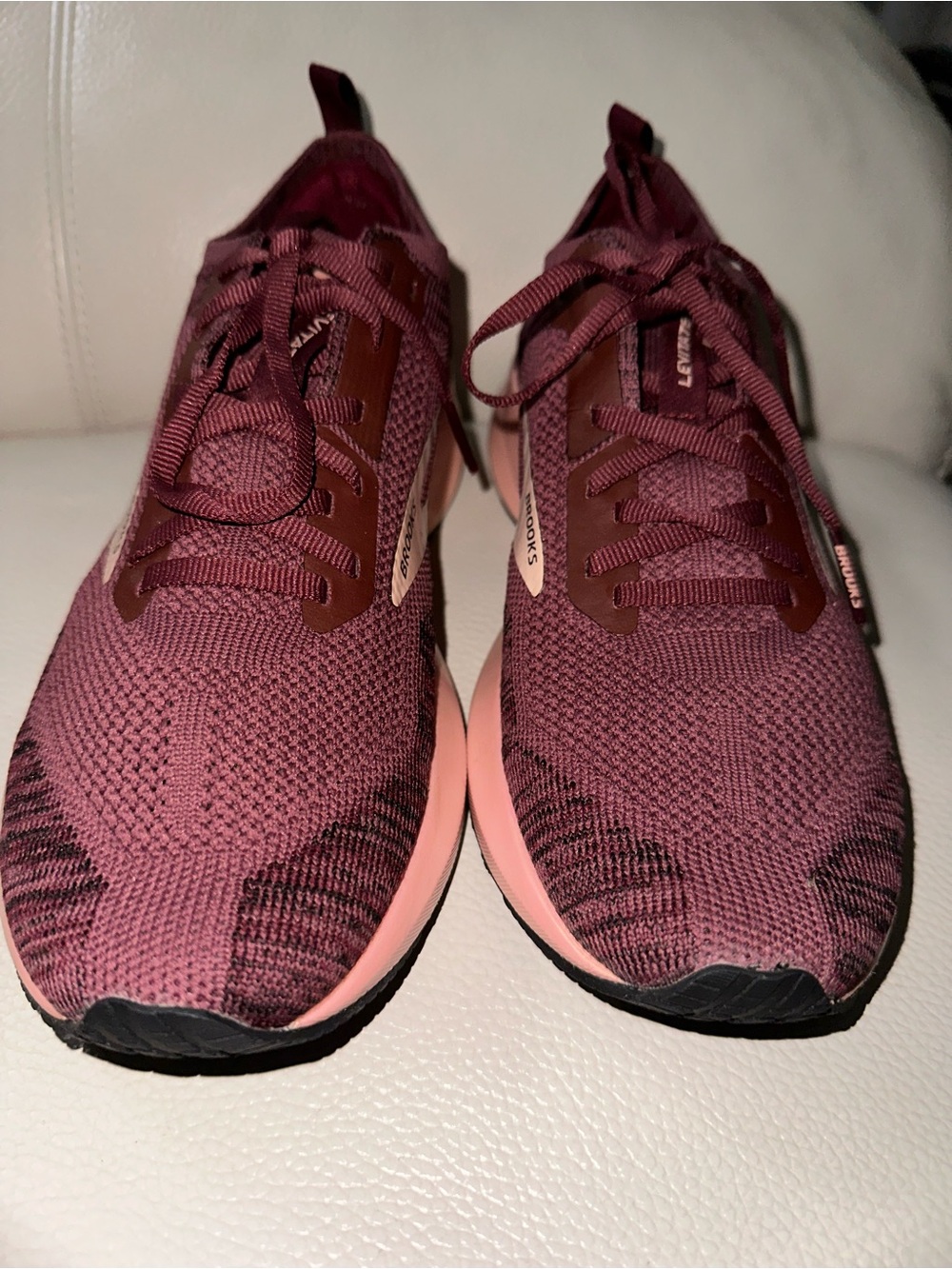 Brooks Womens Maroon and Pink Running Sneakers - Picture 5 of 13